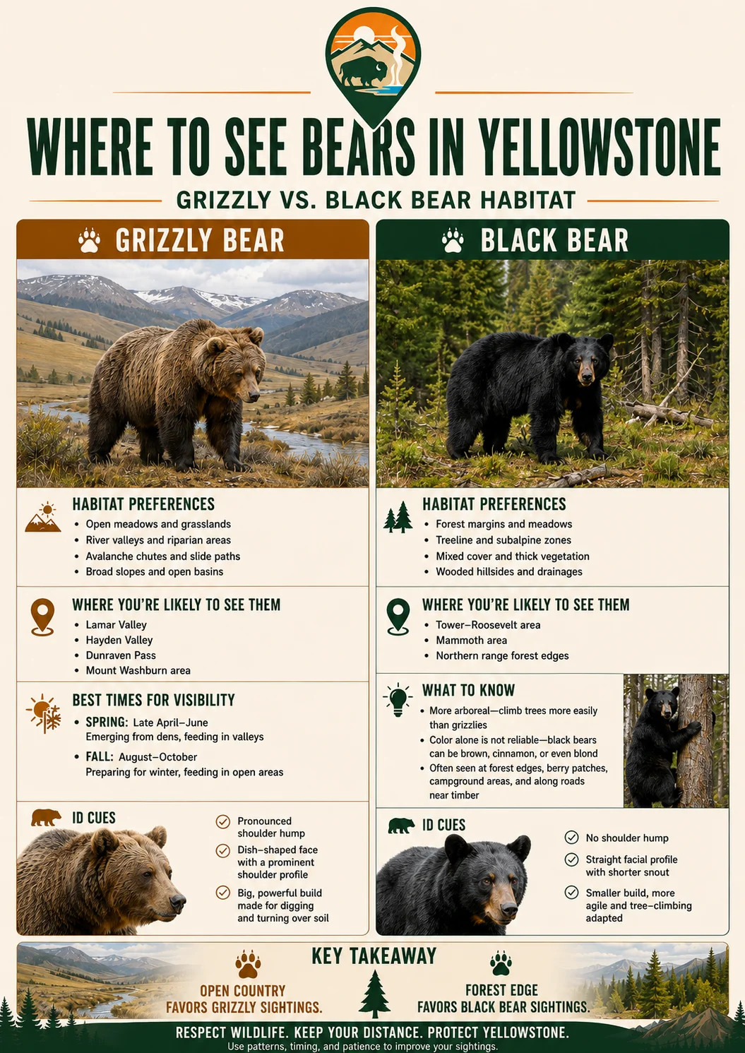 Where to see bears in Yellowstone