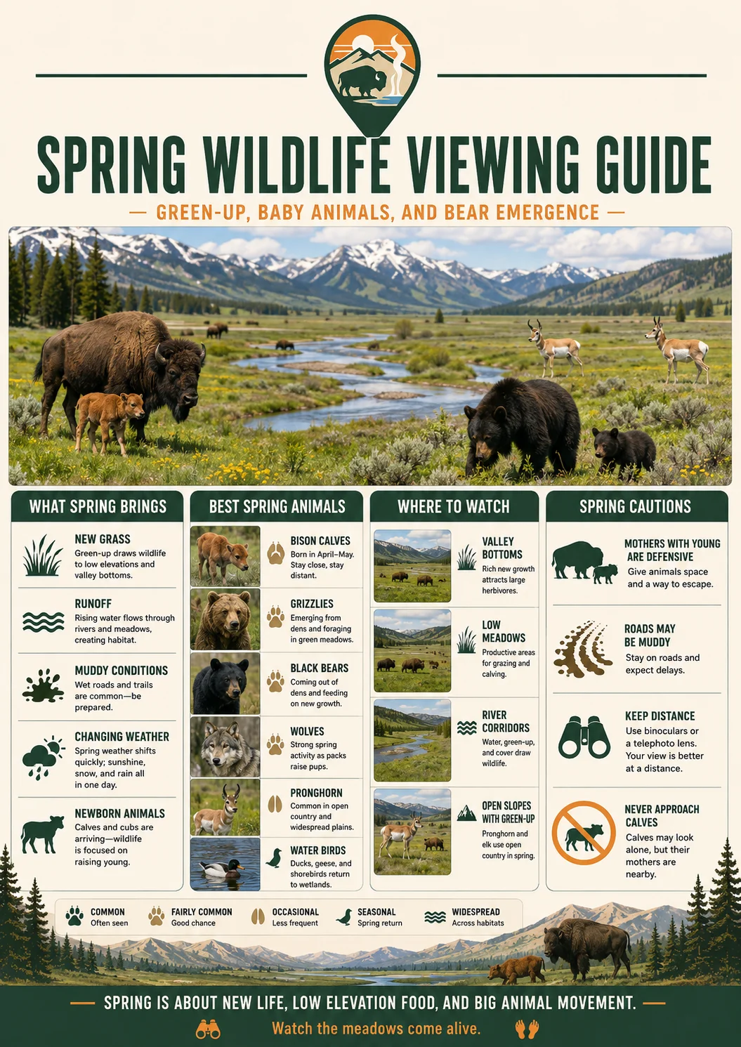Yellowstone spring wildlife viewing guide